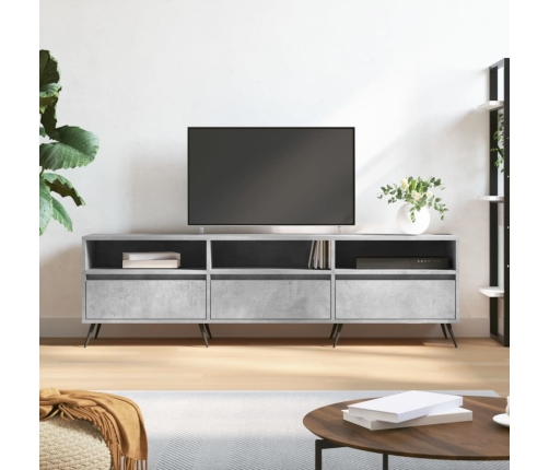 vidaXL Mueble de TV madera contrachapada gris hormigón 150x30x44,5 cm