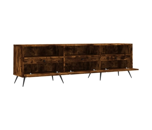 Mueble de TV madera contrachapada roble ahumado 150x30x44,5 cm