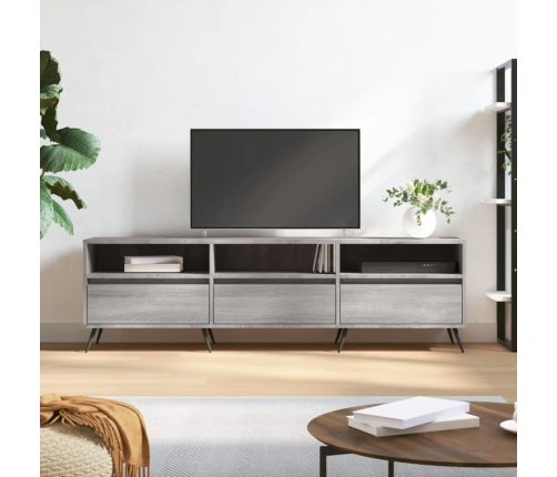 Mueble para TV madera contrachapada gris Sonoma 150x30x44,5 cm