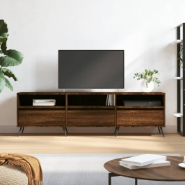 Mueble de TV madera contrachapada roble marrón 150x30x44,5 cm
