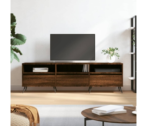 Mueble de TV madera contrachapada roble marrón 150x30x44,5 cm
