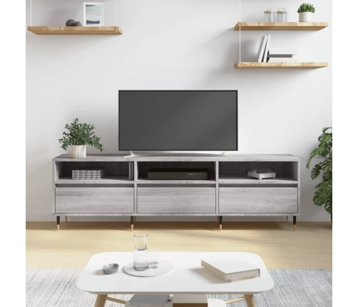 Mueble para TV madera contrachapada gris Sonoma 150x30x44,5 cm