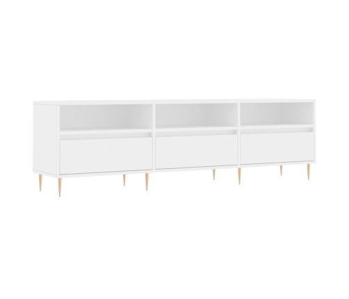 Mueble de TV madera contrachapada blanco 150x30x44,5 cm