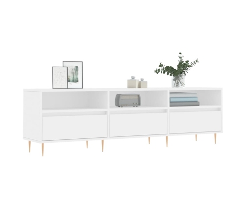 Mueble de TV madera contrachapada blanco 150x30x44,5 cm