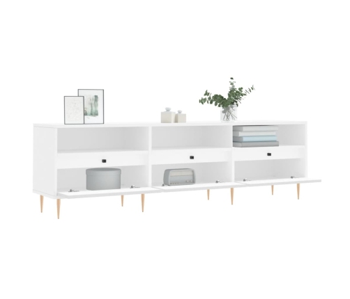 Mueble de TV madera contrachapada blanco 150x30x44,5 cm