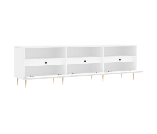 Mueble de TV madera contrachapada blanco 150x30x44,5 cm