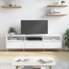 Mueble de TV madera contrachapada blanco 150x30x44,5 cm