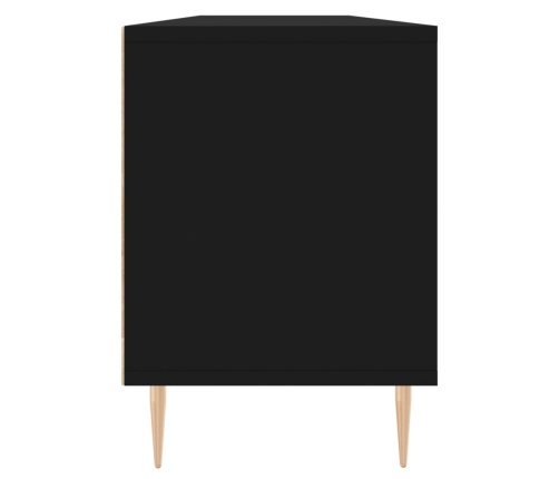 Mueble de TV madera contrachapada negro 150x30x44,5 cm