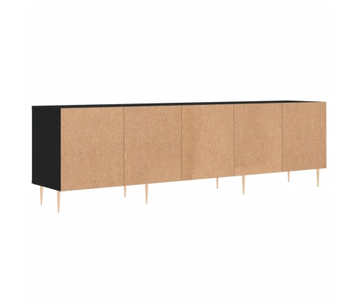 Mueble de TV madera contrachapada negro 150x30x44,5 cm