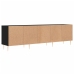 Mueble de TV madera contrachapada negro 150x30x44,5 cm