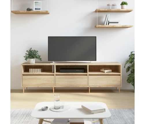 Mueble de TV madera contrachapada roble Sonoma 150x30x44,5 cm