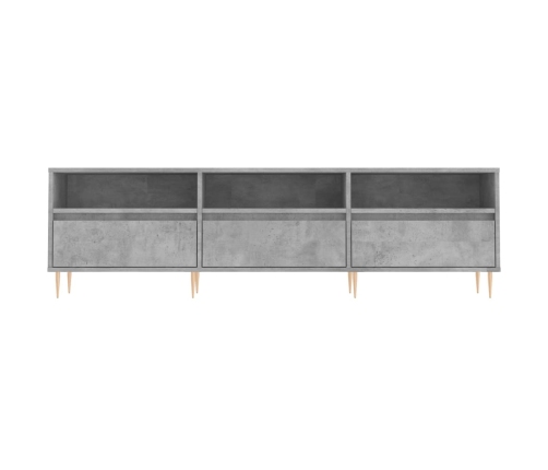 Mueble de TV madera contrachapada gris hormigón 150x30x44,5 cm