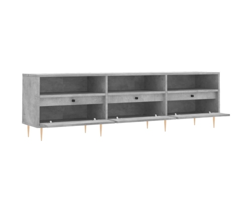 Mueble de TV madera contrachapada gris hormigón 150x30x44,5 cm