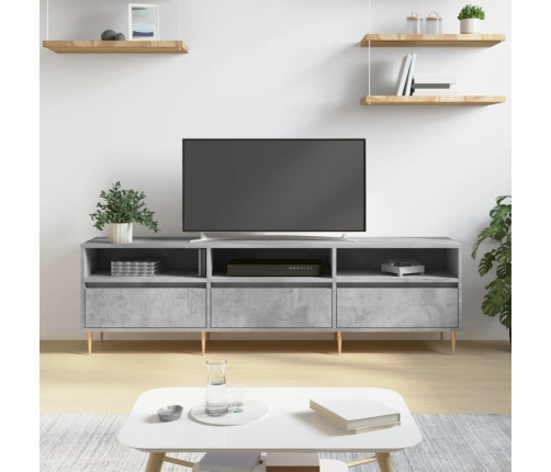 Mueble de TV madera contrachapada gris hormigón 150x30x44,5 cm