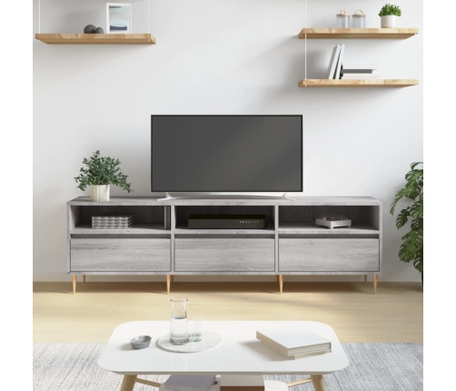 Mueble para TV madera contrachapada gris Sonoma 150x30x44,5 cm