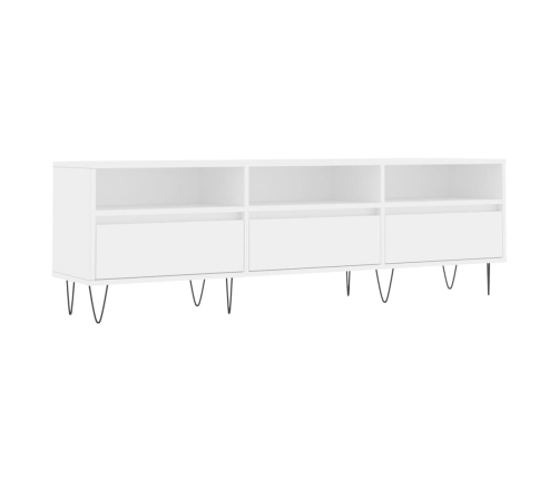 Mueble de TV madera contrachapada blanco 150x30x44,5 cm