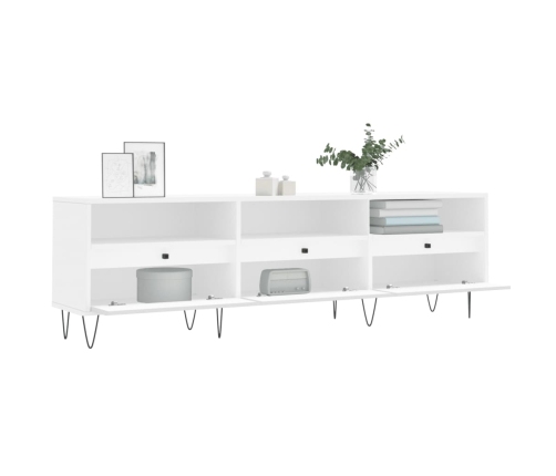 Mueble de TV madera contrachapada blanco 150x30x44,5 cm