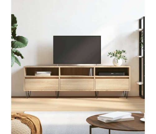 Mueble de TV madera contrachapada roble Sonoma 150x30x44,5 cm