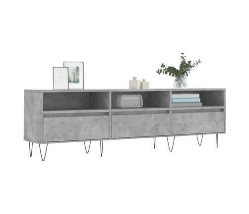 Mueble de TV madera contrachapada gris hormigón 150x30x44,5 cm