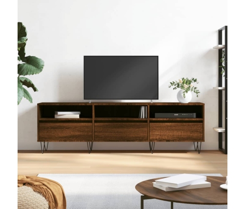 Mueble de TV madera contrachapada roble marrón 150x30x44,5 cm