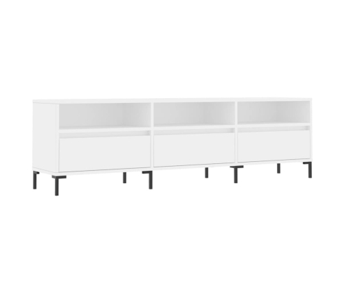 Mueble de TV madera contrachapada blanco 150x30x44,5 cm