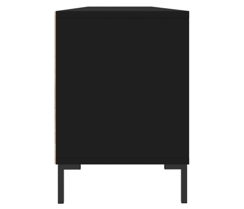 Mueble de TV madera contrachapada negro 150x30x44,5 cm