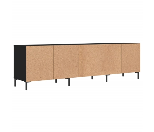 Mueble de TV madera contrachapada negro 150x30x44,5 cm