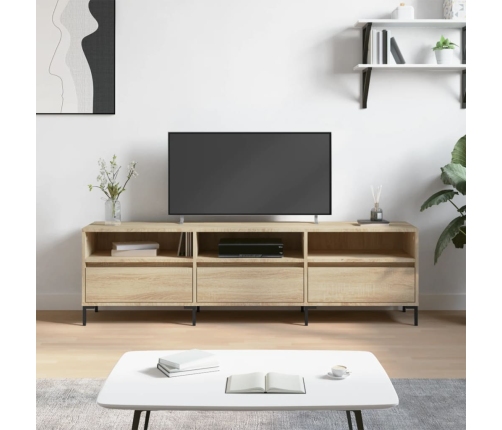 Mueble de TV madera contrachapada roble Sonoma 150x30x44,5 cm