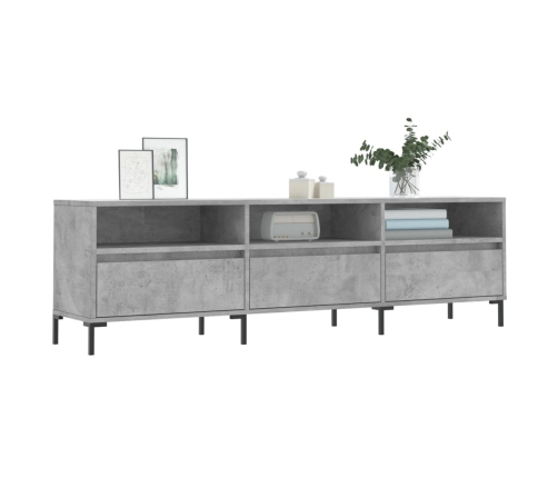 Mueble de TV madera contrachapada gris hormigón 150x30x44,5 cm