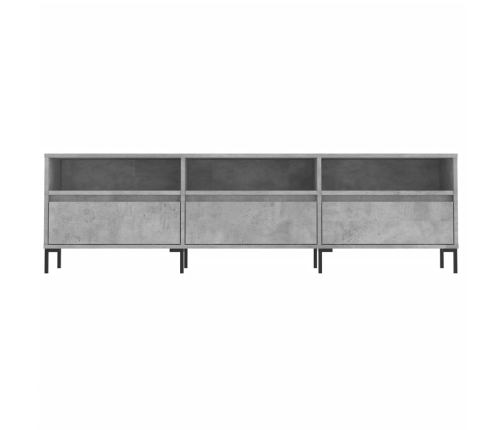 Mueble de TV madera contrachapada gris hormigón 150x30x44,5 cm