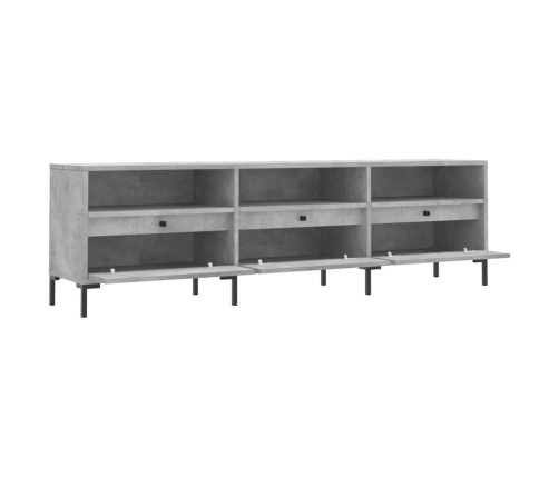 Mueble de TV madera contrachapada gris hormigón 150x30x44,5 cm