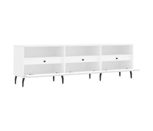 Mueble de TV madera contrachapada blanco 150x30x44,5 cm