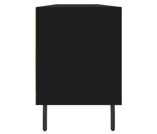 Mueble de TV madera contrachapada negro 150x30x44,5 cm