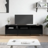 Mueble de TV madera contrachapada negro 150x30x44,5 cm