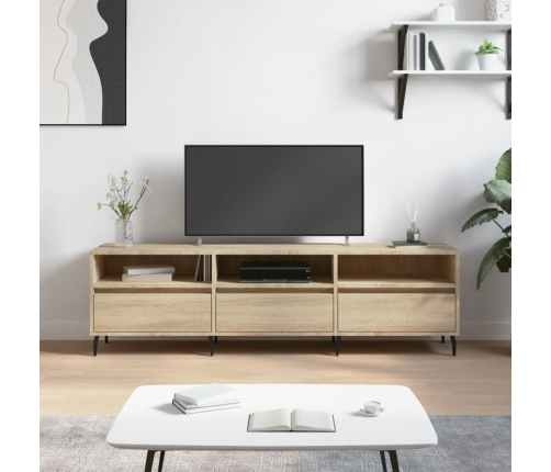 Mueble de TV madera contrachapada roble Sonoma 150x30x44,5 cm