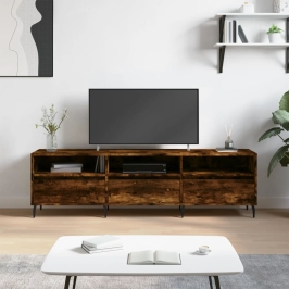 Mueble de TV madera contrachapada roble ahumado 150x30x44,5 cm