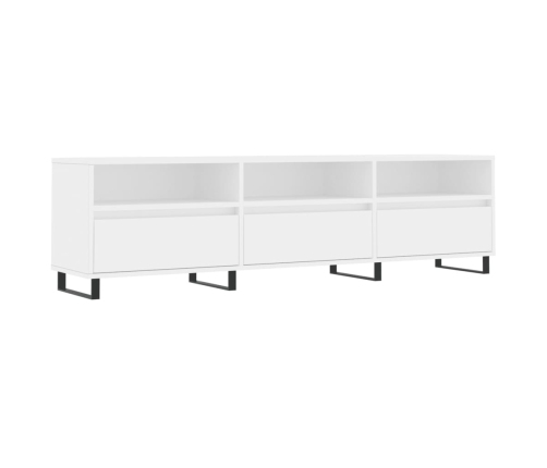 Mueble de TV madera contrachapada blanco 150x30x44,5 cm