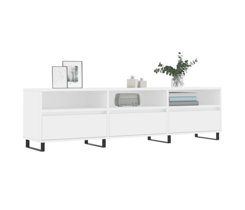 Mueble de TV madera contrachapada blanco 150x30x44,5 cm