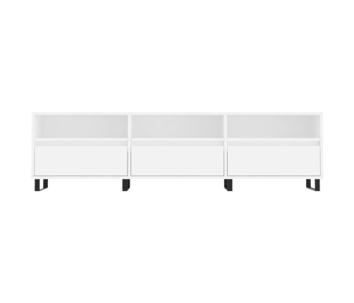 Mueble de TV madera contrachapada blanco 150x30x44,5 cm