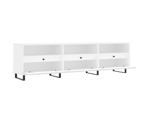 Mueble de TV madera contrachapada blanco 150x30x44,5 cm