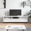 Mueble de TV madera contrachapada blanco 150x30x44,5 cm