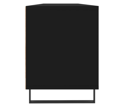 Mueble de TV madera contrachapada negro 150x30x44,5 cm