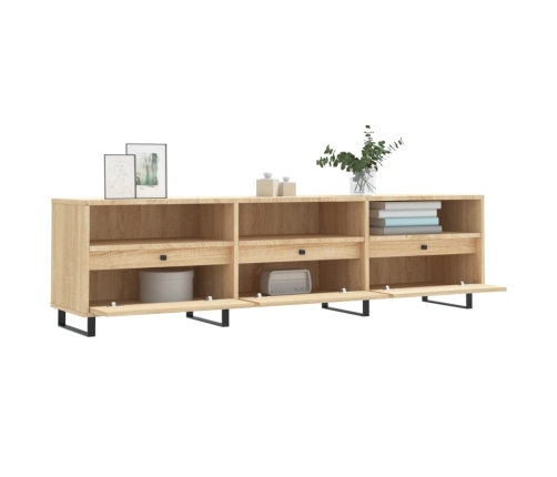 Mueble de TV madera contrachapada roble Sonoma 150x30x44,5 cm