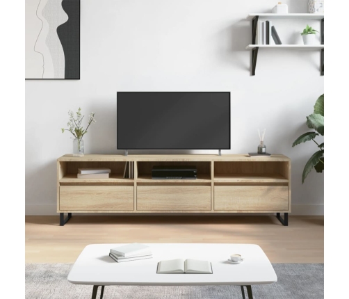 Mueble de TV madera contrachapada roble Sonoma 150x30x44,5 cm