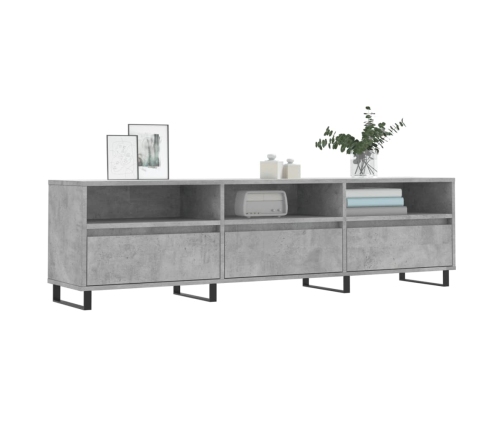 Mueble de TV madera contrachapada gris hormigón 150x30x44,5 cm