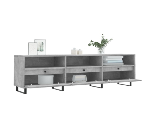 Mueble de TV madera contrachapada gris hormigón 150x30x44,5 cm