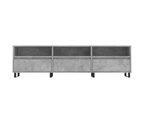 Mueble de TV madera contrachapada gris hormigón 150x30x44,5 cm