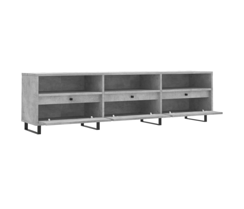 Mueble de TV madera contrachapada gris hormigón 150x30x44,5 cm