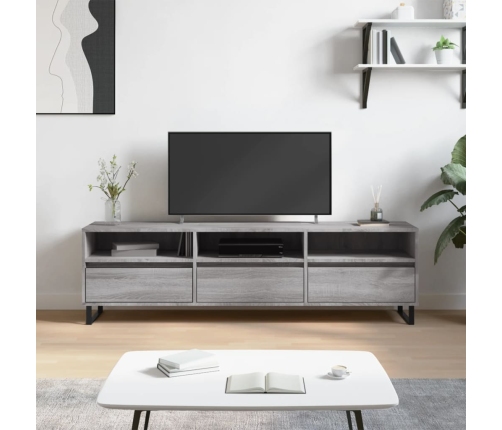 Mueble para TV madera contrachapada gris Sonoma 150x30x44,5 cm