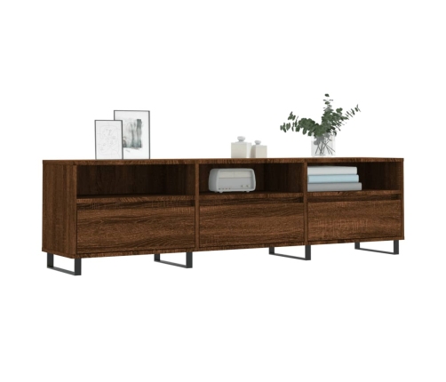 Mueble de TV madera contrachapada roble marrón 150x30x44,5 cm